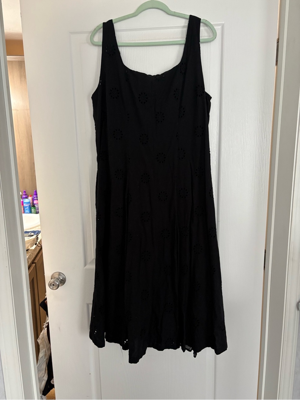 Black Sleeveless Eyelet Sundress - Classic Summer Dress
